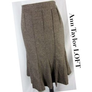 Ann Taylor Loft Wool Silk Trumpet Skirt